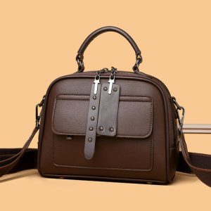 High end ladies' handbag multi-layer large capacity commuting bag