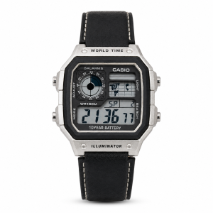 Casio AE-1200WHL-5AVDF World Time Digital Leather Belt Watch
