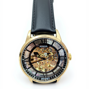 Fossil  Skeleton watch with visible internal mechanics