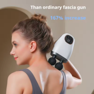 Professional Rechargeable Type-C Fascia Gun Double Handles and Heads Whole Body Muscle Relaxation Vibration Massage