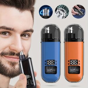 Portable Painless Electric Nose and Ear Hair Clippers with Digital Display