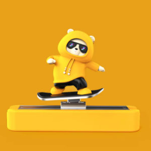 Skateboarding Bear Car Dashboard Decor