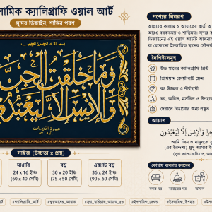 Islamic Calligraphy Wall Art Surah Adh-Dhariyat, Verse 56