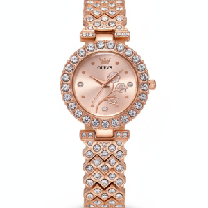 OLEVS rose gold-tone case and strap watch