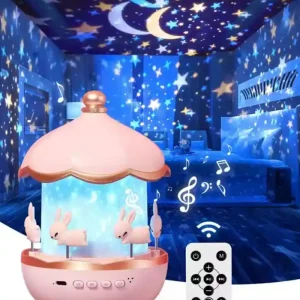 Rotating Cabin Projector Lamp Star Projector Night Light for Kids Baby carousel night light