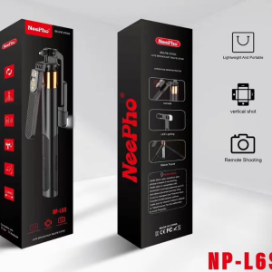 NeePho NP-L6S Selfie Stick with LED Fill Light & Remote, Stable Tripod Stand for Live Broadcast